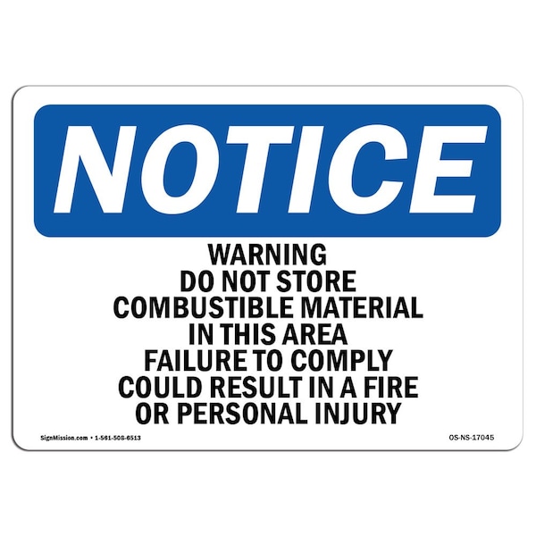 Safety Sign, OSHA Notice, 7" Height, Aluminum, OSHA-Fuel-Sign-, Landscape